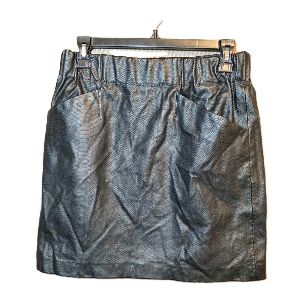 Promod Black FAUX  Leather Mini‎ Skirt Size Medium